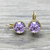 Gold Swarovski Earring in Violet