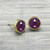Amethyst Swarovski Stud in Gold