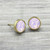 Pink Opal Swarovski Stud in Gold