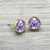 Violet Swarovski Stud in Gold