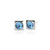 Classic Square Swarovski Stud in Aquamarine