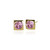 Classic Square Swarovski Stud in Light Rose