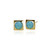 Classic Square Swarovski Stud in Pacific Opal