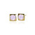 Classic Square Swarovski Stud in Pink Opal