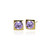 Classic Square Swarovski Stud in Violet