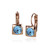 Classic Square Swarovski Frenchback in Aquamarine