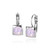 Classic Square Swarovski Frenchback in Pink Opal