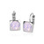 Luxe Square Swarovski Frenchback in Pink Opal