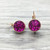 Rose Gold Swarovski Earring in Fuchsia