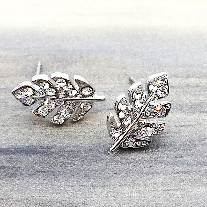 Swarovski earrings clearance leaf