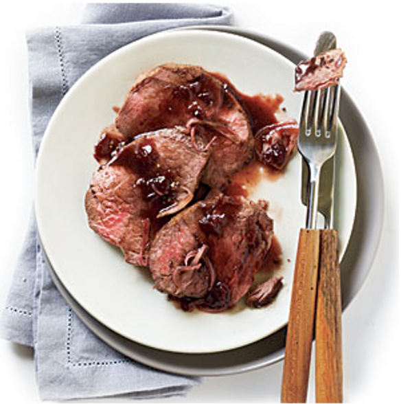 Beef Tenderloin with  Cherry Sauce 