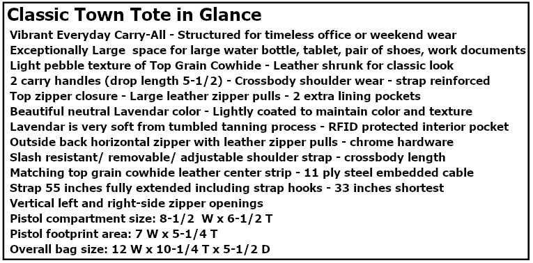 Classic Tote Specs