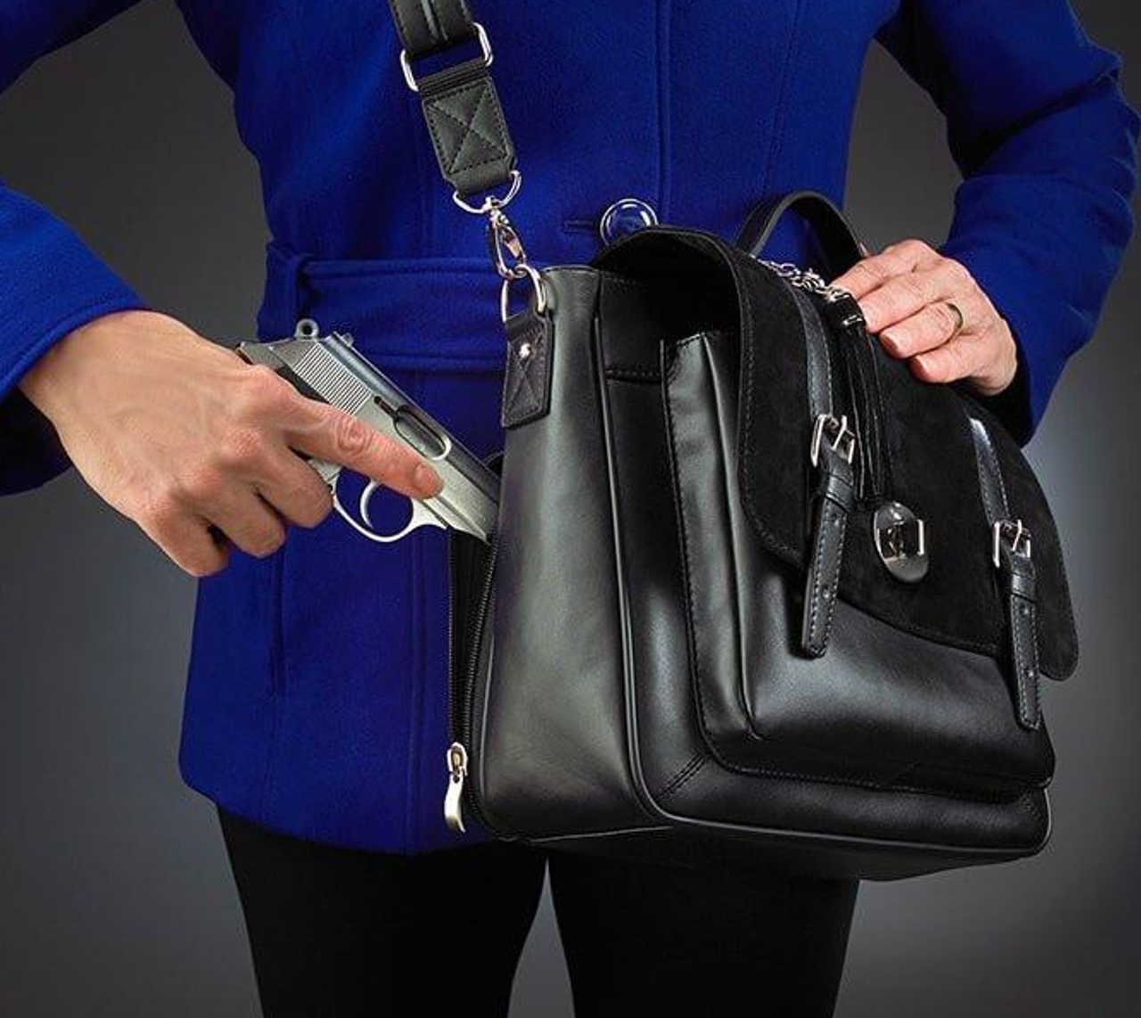 Gun Tote'n Mamas Blk Leather Concealed Carry CCW Bucket Tote Gun Purse GTM-19/BK  | eBay