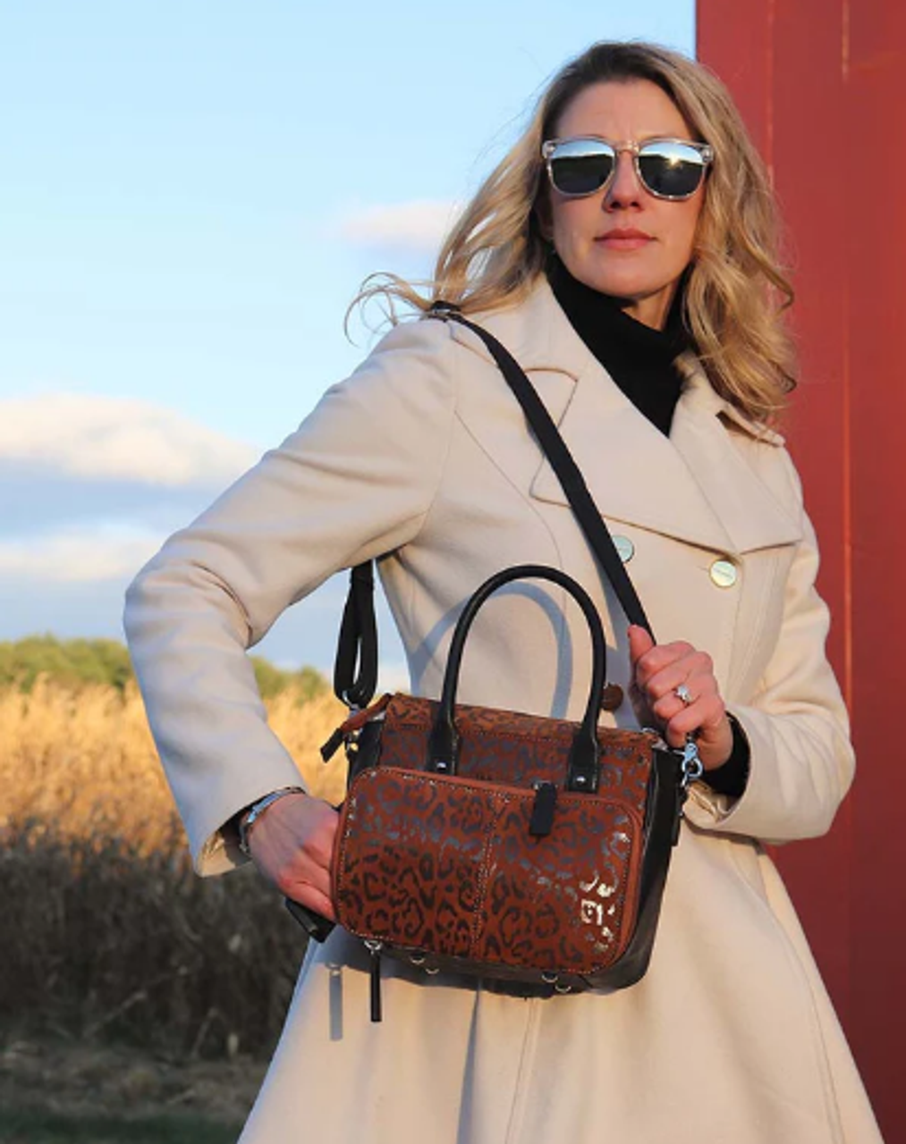 Woman Carrying Elegant Purses Bag At City Park Stock Photo, Picture and  Royalty Free Image. Image 59948571.