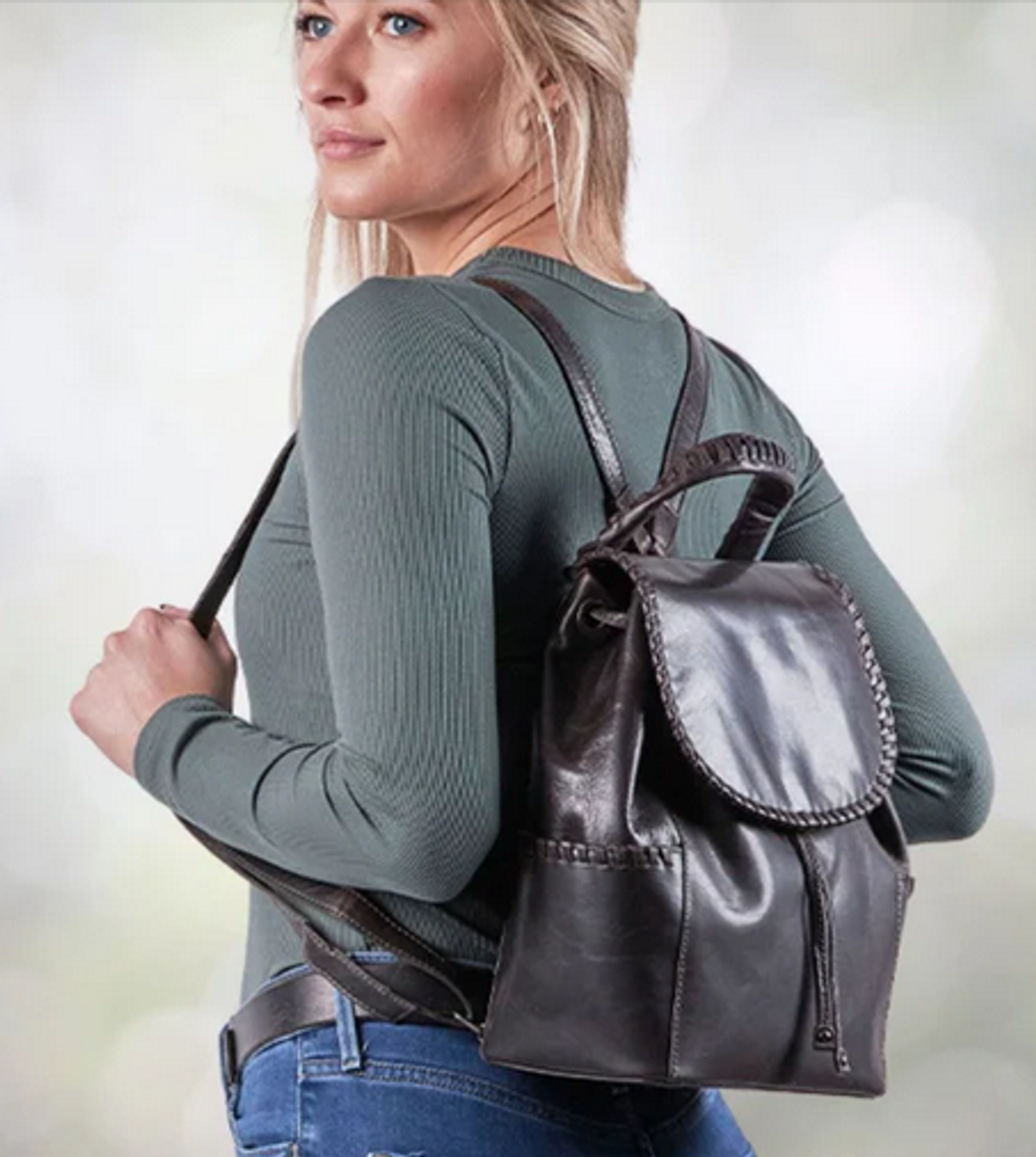 Allie Leather Backpack for Stylish Concealed Carry in Gray - Pistol Packn'  Mama