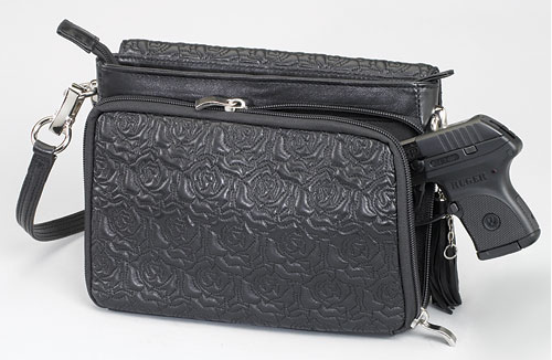 Embroidered Lambskin Purse a Leather Concealed Carry Purse