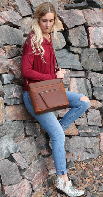 Delaney Leather Crossbody Concealed Carry Purse
