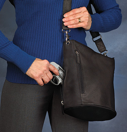 Concealed carry handbag easily manages larger weapon
