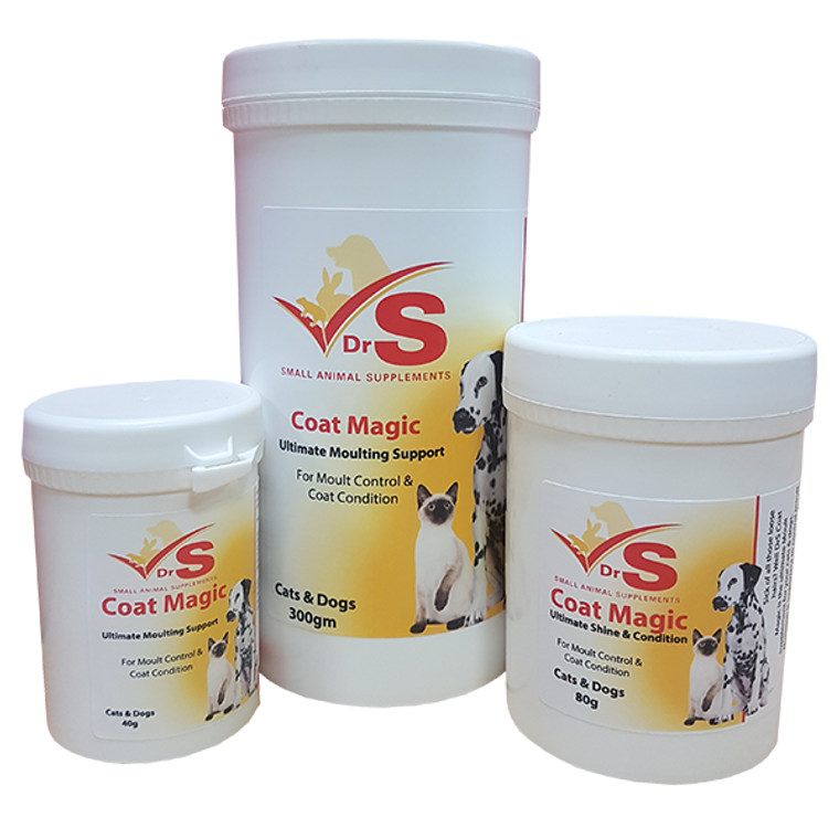 A complete coat supplement for dogs and cats.