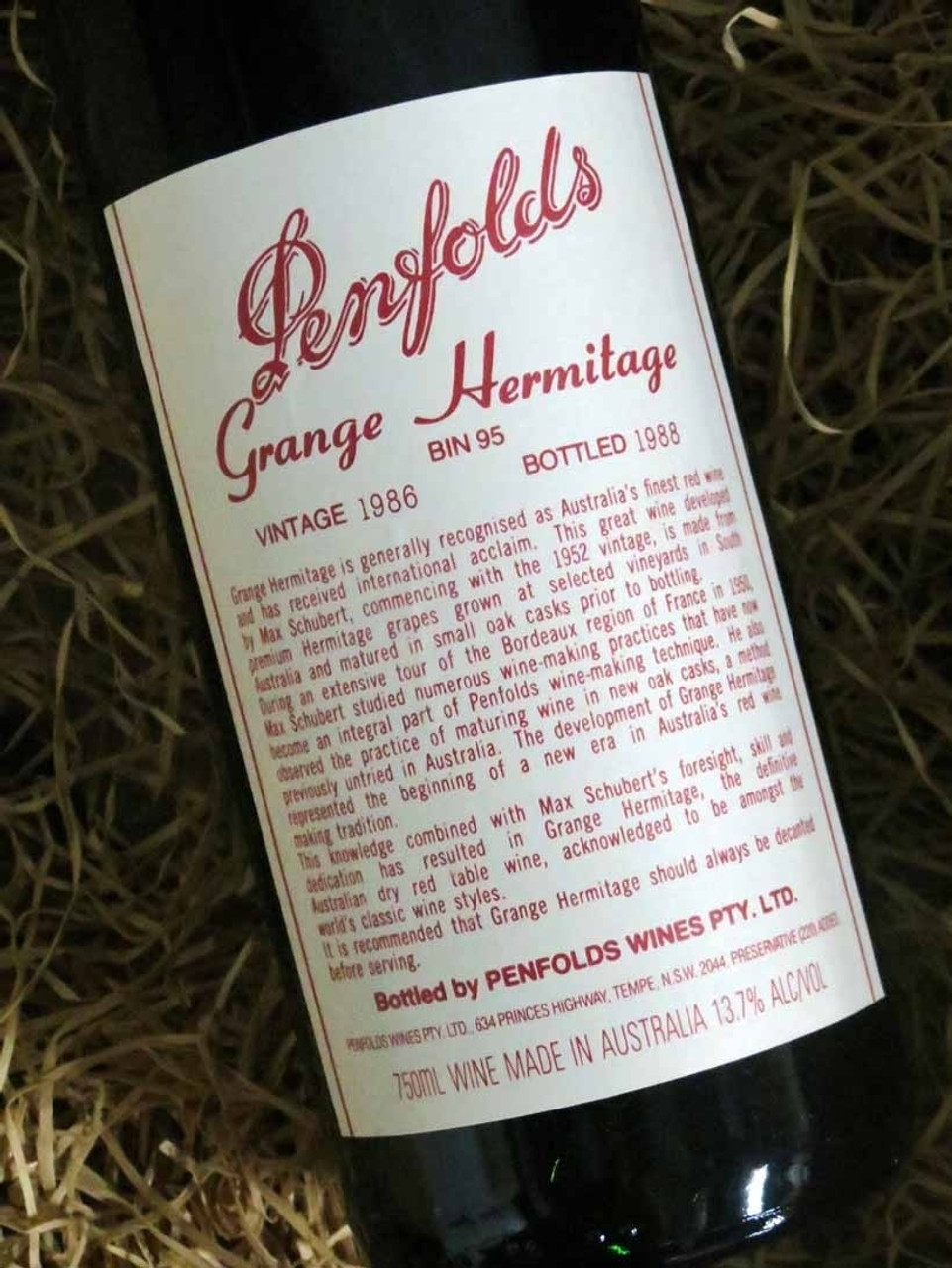 SOLD-OUT] Penfolds Grange 1986 VTS - Melbourne Wine House