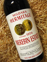 Mildara Merebin Estate Shiraz 1974 (Base of Neck Level)