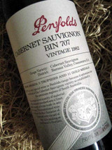 Penfolds Bin 707 1982 (Base of Neck Level) (Minor Damaged Label)