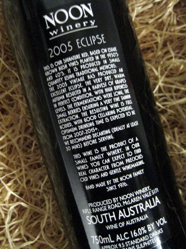 SOLD-OUT] Noon Winery Eclipse Grenache Shiraz 2005 - Melbourne