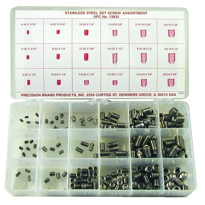 STAINLESS STEEL SET SCREW ASSORTMENT 220 PIECES