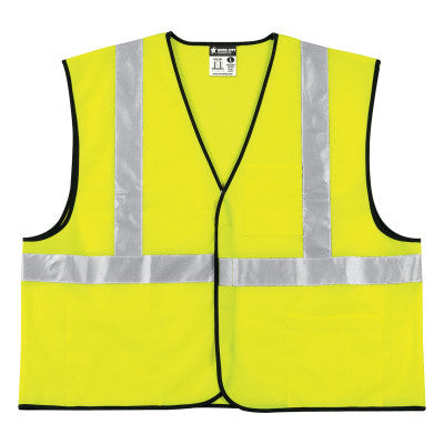 CLASS II SOLID POLY FLUORESCENT LIME SAFETY VEST