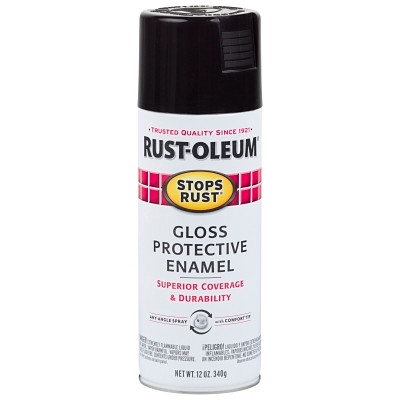 STOPS RUST SPRAY GLOSS BLACK 12 OZ.