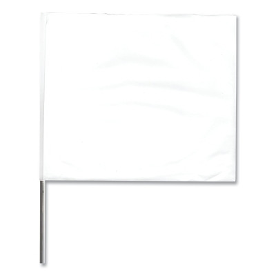 2"X3" 21" WIRE WHITE STAKE FLAG