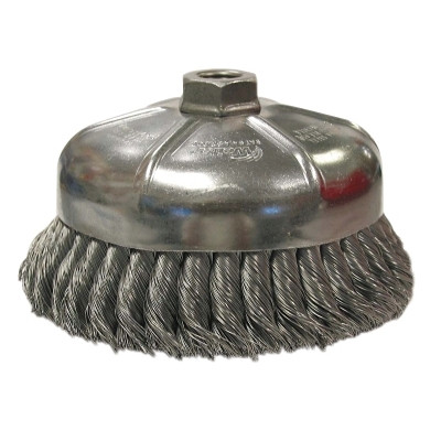 6"SINGLE ROW KNOT WIRE BRSH .023"SS FILL 5/8"11