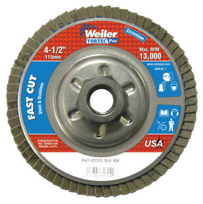 4-1/2" WOLVERINE FLAP DISC 40Z  5/8"-11 UNC NUT