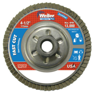 4-1/2" WOLVERINE FLAP DISC 80Z  5/8"-11 UNC NUT