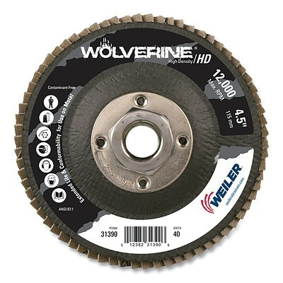 4-1/2" WOLV HD FLAP DISCFLAT 40Z 5/8-11 UNC NUT