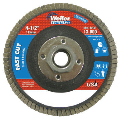 4-1/2" WOLV FLAP DISC  FLAT 80Z  5/8"-11 UNC NUT