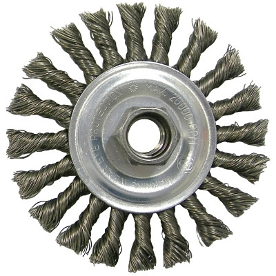 WOLV 4"KNOT WIRE WHL CABLE TWIST .020"STL 5/8"11