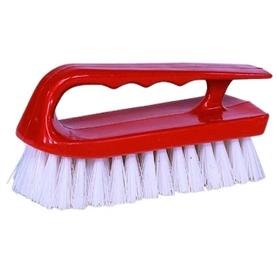 6" SCRUB BRSH FINGER GRIP HANDLE WHITE POLY FILL