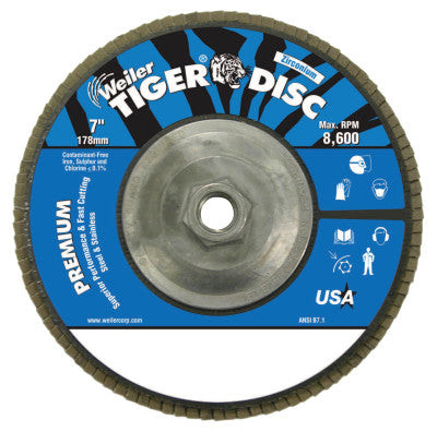 7"TGR ABRSV DISC CON TY29 ALUM BACK 60Z 5/8"11