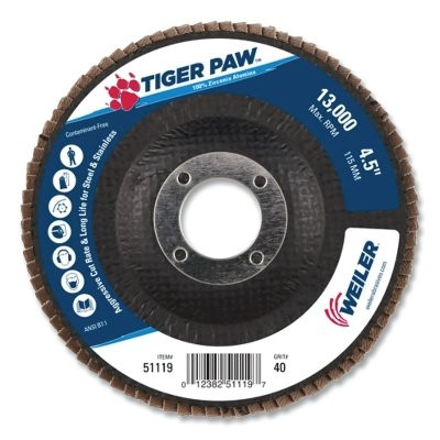 4-1/2"TGR PAW ABR DC ANGTY29 PH BK 40Z 7/8"
