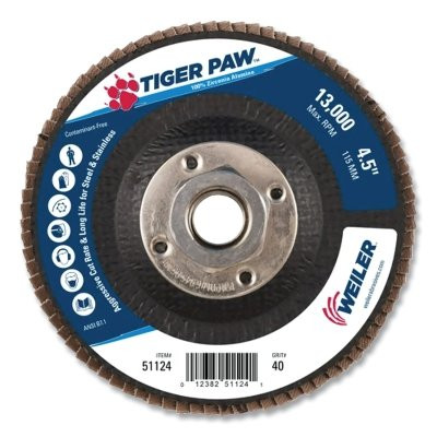 4-1/2"TGR PAW ABR DISC CON TY29 PH BK 40Z 5/8"11