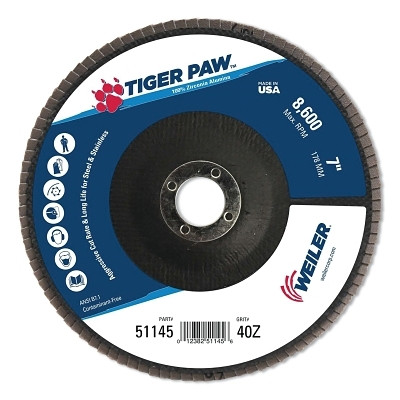 7"TGR PAW ABR DISC ANGLED TY29 PH BK 40Z 7/8"