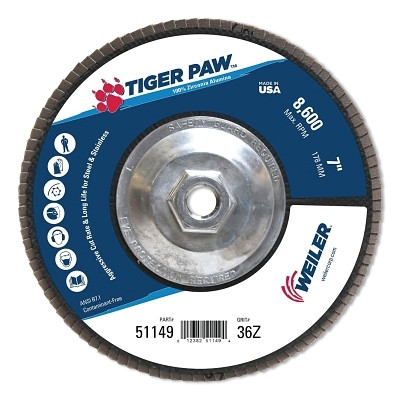 7"TGR PAW ABRSV DISC CONTY29 PH BACK 36Z 5/8"11