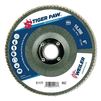 6"TGR PAW ABR DISC ANGLED TY29 PH BK 80Z 7/8"