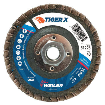4-1/2" TIGER X FD  FLAT PHEN BACK  40Z  5/8-11"