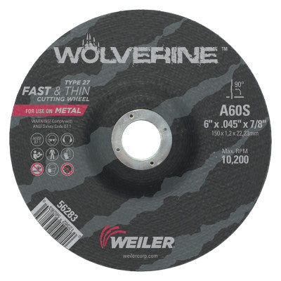 6"X.045" WOLV TYPE 27 CUTTING WHL A60S 7/8" AH