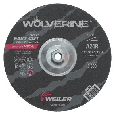 9"X1/4" WOLV TYPE 27 GRIND WHL A24R 5/8"-11 NUT