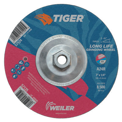 7"X1/4" TGR AO TYPE 27 GRIND WHL A24R 5/8"-11