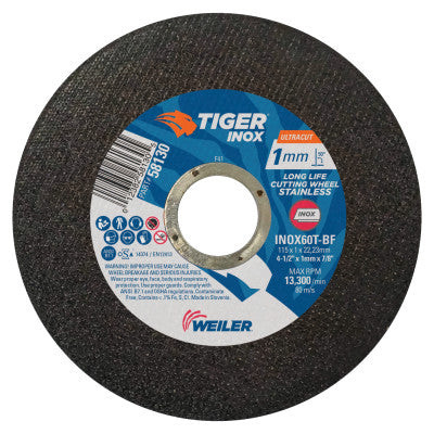 4-1/2X1MM TIGER INOX ULTRA TY 1  INOX60T  7/8A.H