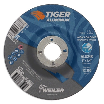 5"X1/4" TGR ALUM TYPE 27GRIND WHL ALU24R 7/8